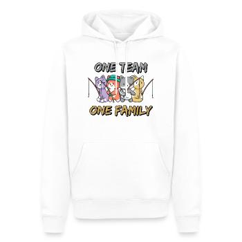 team family cat fishing dog sport funny party - Men’s Premium Organic Hoodie - white - Front - Nico (187cm)