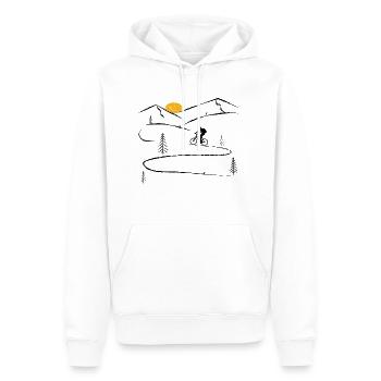 Motards courbes - - Sweat à capuche Premium bio Homme - blanc - Devant - Nico (187cm)