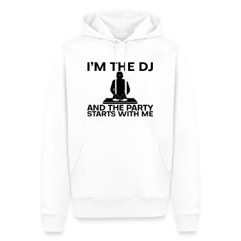 I'm The Dj And The Party Starts With Me - Männer Premium Bio Hoodie - Weiß - Vorne - Nico (187cm)