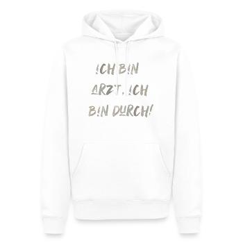bin Arzt bin durch lustiger Spruch Beruf Schrift - Männer Premium Bio Hoodie - Weiß - Vorne - Nico (187cm)