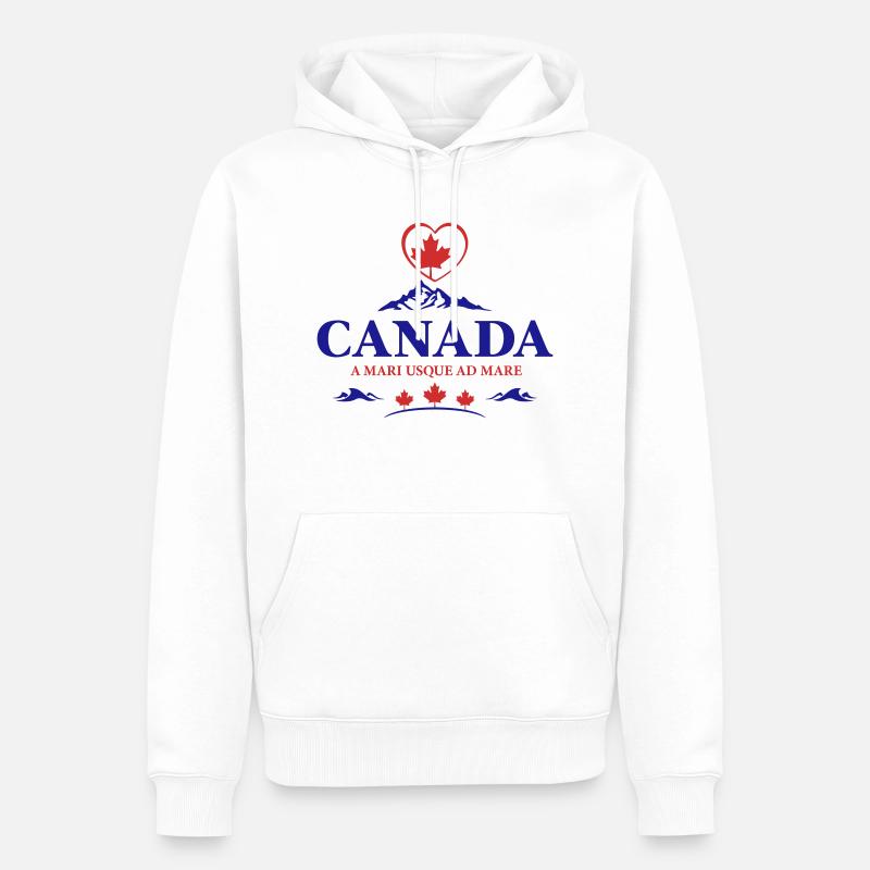 Canada Vancouver Montréal Toronto Maple Leaf Mountains - Sweat à capuche Premium bio Homme - blanc