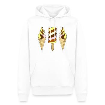 Eis - Männer Premium Bio Hoodie - Weiß - Vorne - Nico (187cm)
