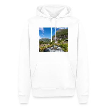 Geiranger panorama Storseterfossen Norwegen - Männer Premium Bio Hoodie - Weiß - Vorne - Nico (187cm)