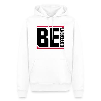 Be different Logo Design - Men’s Premium Organic Hoodie - white - Front - Nico (187cm)