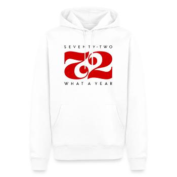 72 What a Year Birthday 1972 - Männer Premium Bio Hoodie - Weiß - Vorne - Nico (187cm)