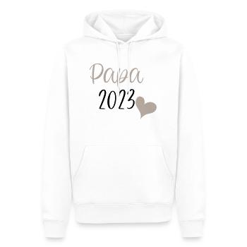 Papa 2023 - Männer Premium Bio Hoodie - Weiß - Vorne - Nico (187cm)