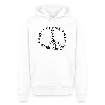 Frieden gezeichnet Zeichnung Freiheit Vektor - Männer Premium Bio Hoodie - Weiß - Vorne - Nico (187cm)