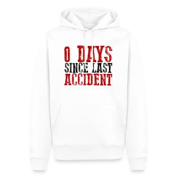 0 jours depuis le dernier accident - Sweat à capuche Premium bio Homme - blanc - Devant - Nico (187cm)