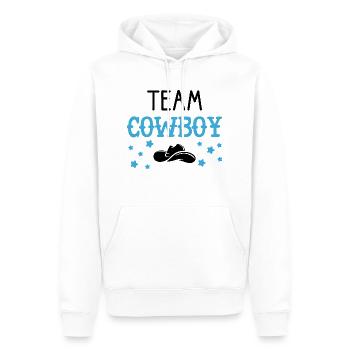 Team Cowboy Announcement Baby Shower - Sweat à capuche Premium bio Homme - blanc - Devant - Nico (187cm)