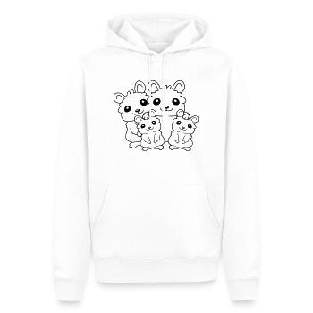 Papa Maman Enfants Hamster - Sweat à capuche Premium bio Homme - blanc - Devant - Nico (187cm)