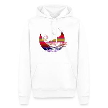 Landschaften in geometrischer Form - Männer Premium Bio Hoodie - Weiß - Vorne - Nico (187cm)