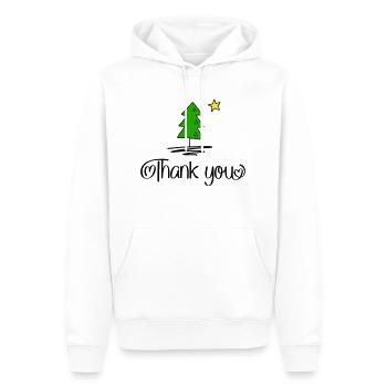 Thank you zu Weihnachten - Männer Premium Bio Hoodie - Weiß - Vorne - Nico (187cm)