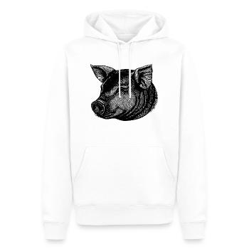 Schwein süß Schweinchen Schweine Tier Tiere 5 - Männer Premium Bio Hoodie - Weiß - Vorne - Nico (187cm)