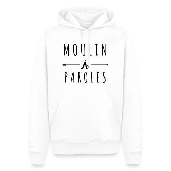 Moulin à paroles - Sweat à capuche Premium bio Homme - blanc - Devant - Nico (187cm)