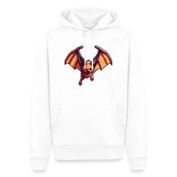8 Bit Flughund in retro und vintage Pixelart - Männer Premium Bio Hoodie - Weiß - Vorne - Nico (187cm)