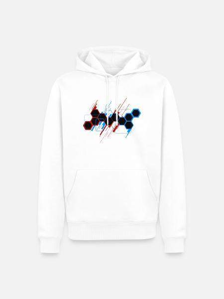 Wabe Abstrakt - Männer Premium Bio Hoodie - Weiß