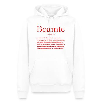 Beamte Definition - Männer Premium Bio Hoodie - Weiß - Vorne - Nico (187cm)