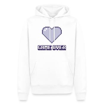 Game Over Coeur violet - Sweat à capuche Premium bio Homme - blanc - Devant - Nico (187cm)
