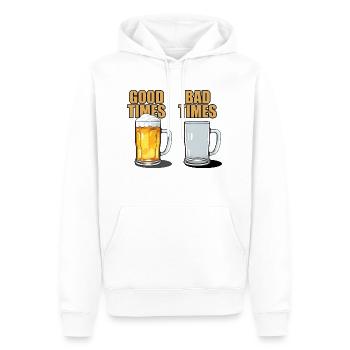 lustiges Bierglas Gute Zeiten Schlechte Zeiten - Männer Premium Bio Hoodie - Weiß - Vorne - Nico (187cm)