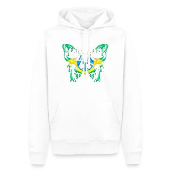 Brésil Pays Drapeau États officiels Continent - Sweat à capuche Premium bio Homme - blanc - Devant - Nico (187cm)