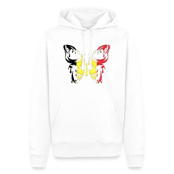 Belgique, pays, drapeau, états officiels, continent - Sweat à capuche Premium bio Homme - blanc - Devant - Nico (187cm)