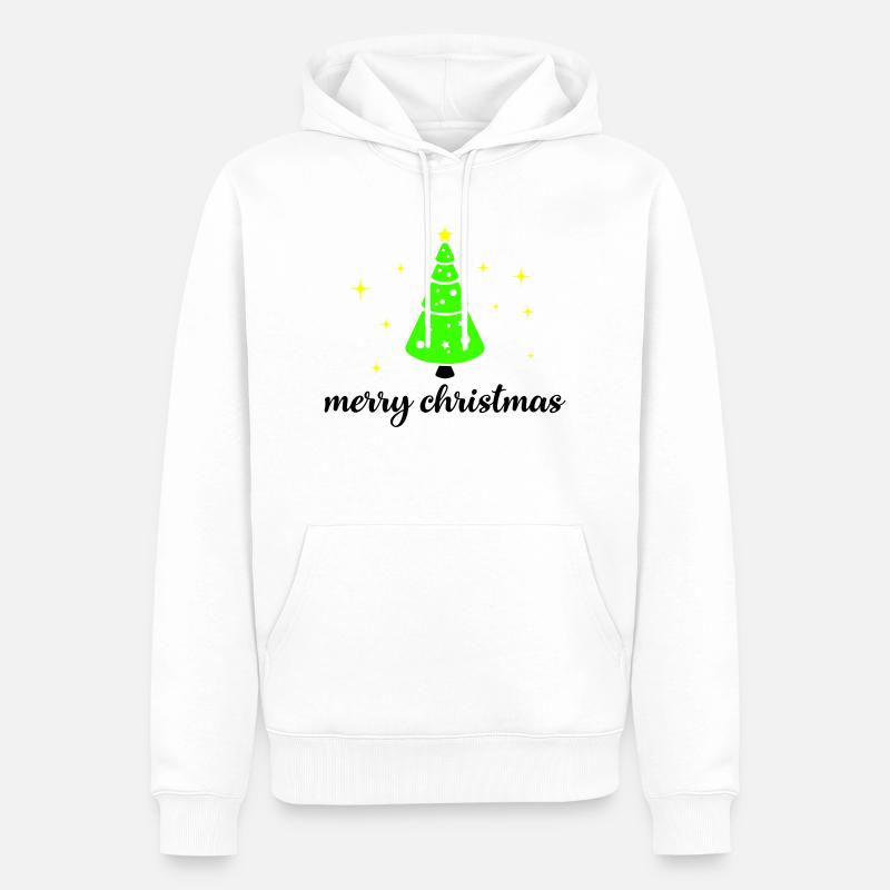 Arbre de Noël Joyeux Noël - Sweat à capuche Premium bio Homme - blanc