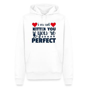 not perfect - Männer Premium Bio Hoodie - Weiß - Vorne - Nico (187cm)