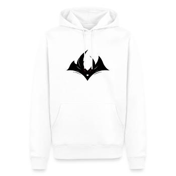 Abstrakter schwarzer Drachen Kopf mit roten Augen - Männer Premium Bio Hoodie - Weiß - Vorne - Nico (187cm)