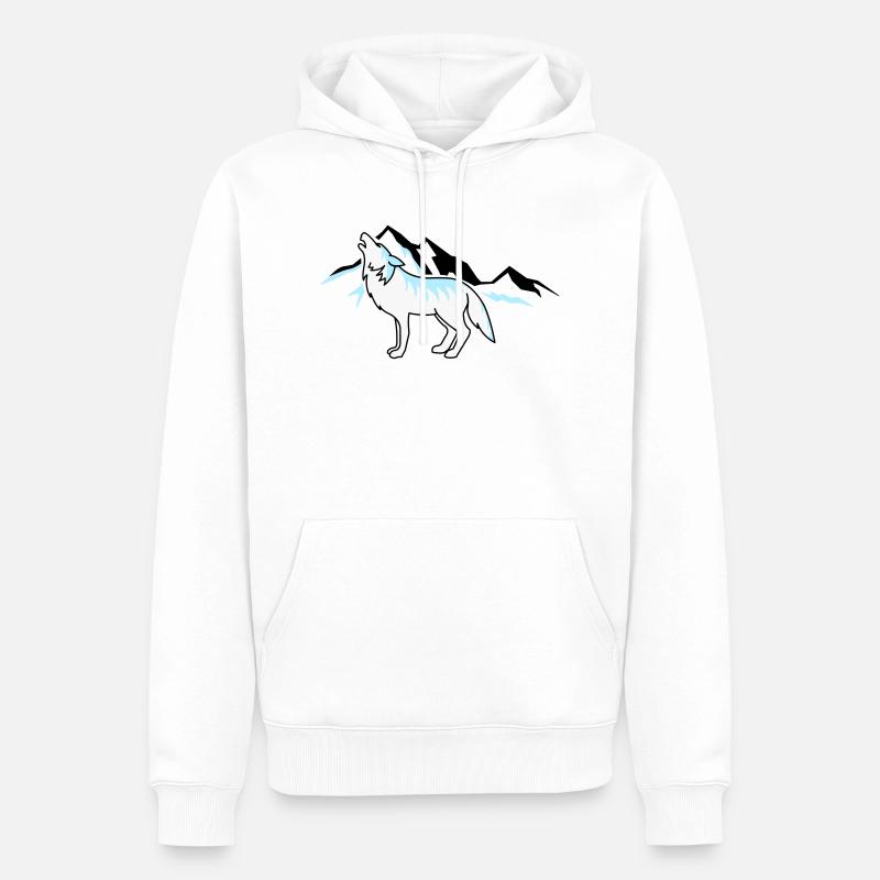 Wolf Mountains 02 - Men’s Premium Organic Hoodie - white