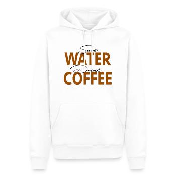 Coffee, Funny Saying, Office Humor, Work - Men’s Premium Organic Hoodie - white - Front - Nico (187cm)