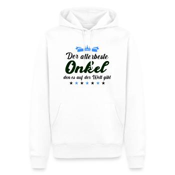 Le meilleur oncle de tous - Sweat à capuche Premium bio Homme - blanc - Devant - Nico (187cm)