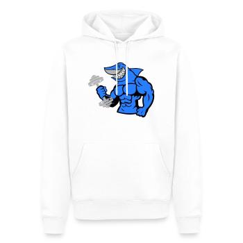 shark hai bodybuilding Hantel 1 - Männer Premium Bio Hoodie - Weiß - Vorne - Nico (187cm)
