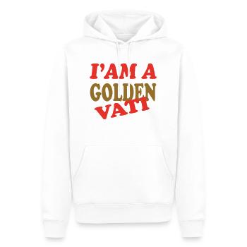 GOLDENER VATI - Männer Premium Bio Hoodie - Weiß - Vorne - Nico (187cm)