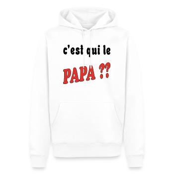 Wer ist der Vater? - Männer Premium Bio Hoodie - Weiß - Vorne - Nico (187cm)