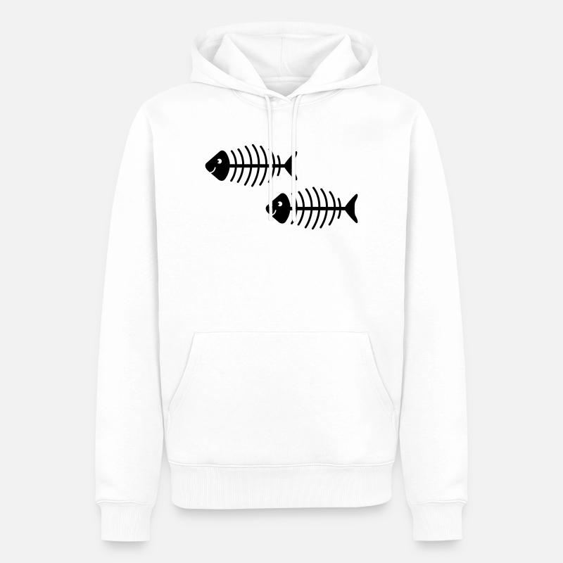 Fischgrete 2 - Sweat à capuche Premium bio Homme - blanc