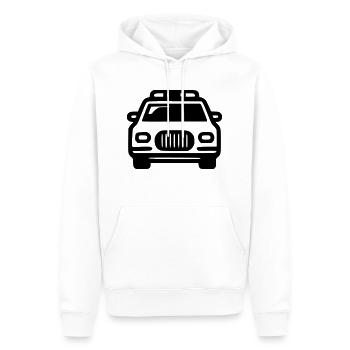 Taxi - Männer Premium Bio Hoodie - Weiß - Vorne - Nico (187cm)