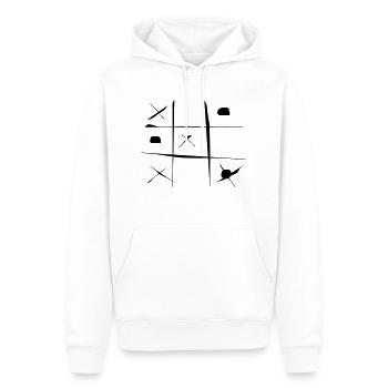 TicTacToe - Männer Premium Bio Hoodie - Weiß - Vorne - Nico (187cm)
