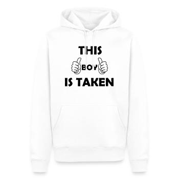 this boy is taken - Men’s Premium Organic Hoodie - white - Front - Nico (187cm)