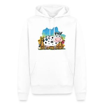 Cow - Men’s Premium Organic Hoodie - white - Front - Nico (187cm)