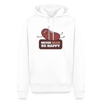 Jamais haricot n’a été aussi heureux - Sweat à capuche Premium bio Homme - blanc - Devant - Nico (187cm)