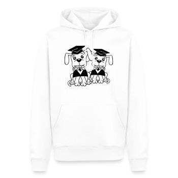 Hunde Schulabschluss Zeugnis Gymnasium College Abi - Männer Premium Bio Hoodie - Weiß - Vorne - Nico (187cm)