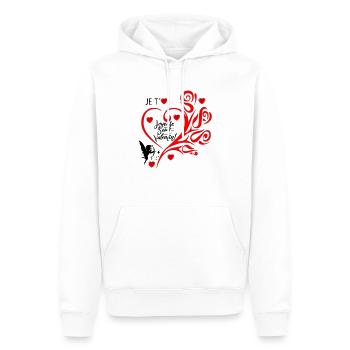 bonne st valentin - Sweat à capuche Premium bio Homme - blanc - Devant - Nico (187cm)