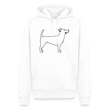 Cher chien tire la langue joyeusement - Sweat à capuche Premium bio Homme - blanc - Devant - Nico (187cm)