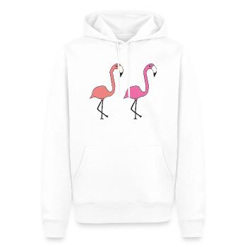 Amis flamants roses - Sweat à capuche Premium bio Homme - blanc - Devant - Nico (187cm)