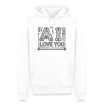 AI Love You - Geek Humor - Love & Tech ❤️🤖 - Men’s Premium Organic Hoodie - white - Front - Nico (187cm)