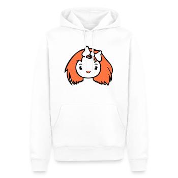 Vogel Dame Frau weiblich hübsches Gesicht Schleife - Männer Premium Bio Hoodie - Weiß - Vorne - Nico (187cm)