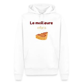 La meilleure crepes - Sweat à capuche Premium bio Homme - blanc - Devant - Nico (187cm)