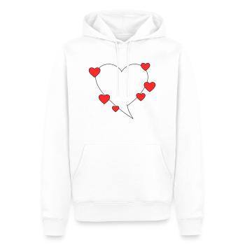 Sprechblase mit Herzen - Männer Premium Bio Hoodie - Weiß - Vorne - Nico (187cm)
