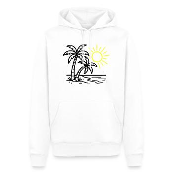 Plage de Island Palm Trees - Sweat à capuche Premium bio Homme - blanc - Devant - Nico (187cm)