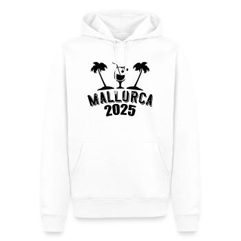mallorca 2025 - Männer Premium Bio Hoodie - Weiß - Vorne - Nico (187cm)